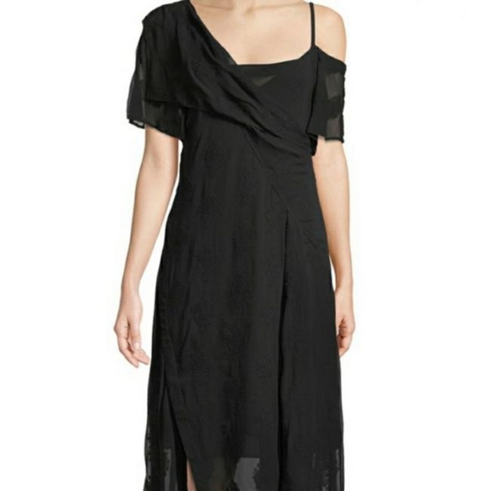 Theory Flounce Sheer Midi Dress